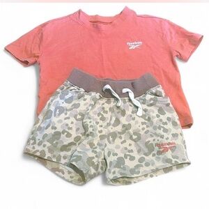 Reebok Toddler Girl Tshirt Short Set | Pink and Cheetah | 2T